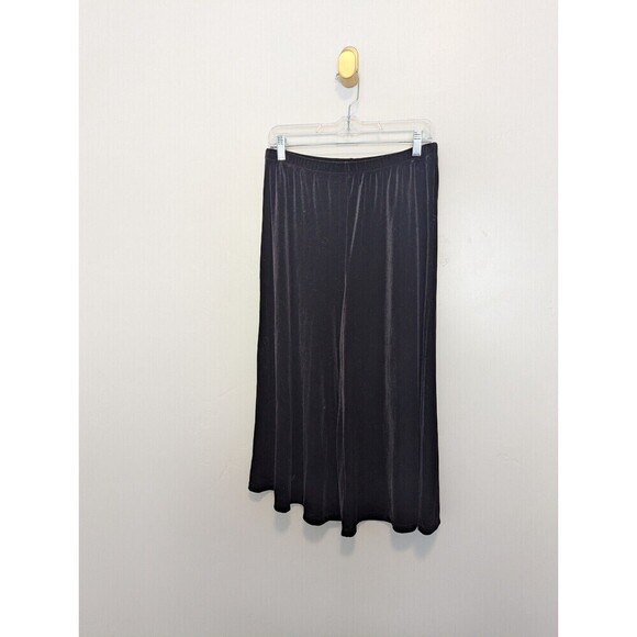 Velvet Wide Leg Cropped Pants Women's Size Small Black - Picture 2 of 7